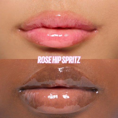 LIP OIL JUICY GLASS ROSE HIP SPRITZ 01 4ML - KAJA - Adrissa Beauty - LABIAL