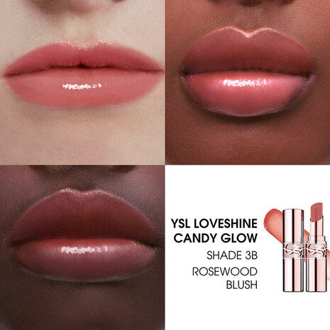 LABIAL YSL LOVESHINE CANDY GLOW 3B ROSEWOOD BLUSH - YVES SAINT LAURENT - Adrissa Beauty - Maquillaje