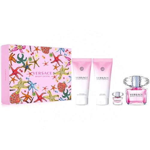SET BRIGHT CRYSTAL 4PZAS 90ML D - VERSACE - Adrissa Beauty -