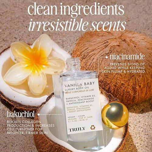 ACEITE CORPORAL LUXURY VANILLA BABY 90ML - TRULY - Adrissa Beauty - Cuidado de la piel