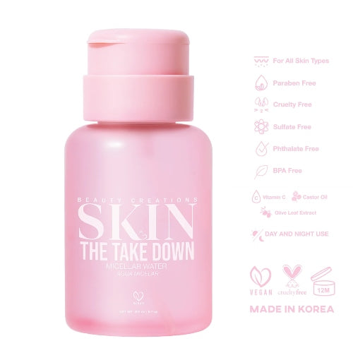 AGUA MICELAR THE TAKE DOWN - BEAUTY CREATIONS - Adrissa Beauty -
