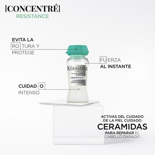 AMPOLLAS RESISTANCE FUSIO DOSE CERAMIDES 10X12ML - KERASTASE - Adrissa Beauty - Cuidado capilar