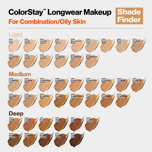 BASE COLORSTAY 24HR VITAMINA E SPF15 NATURAL BEIGE 220 - REVLON - Adrissa Beauty - Maquillaje