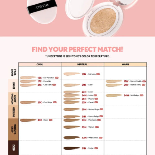 BASE MASK FIT ALL COVER CUSHION 29N NATURAL BEIGE 18GR - TIRTIR - Adrissa Beauty - Maquillaje