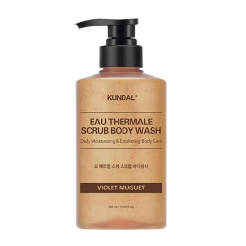 BODY WASH EAU THERMALE SCRUB VIOLET MUGUET 500ML - KUNDAL - Adrissa Beauty - Gel de ducha en baño y cuidado personal