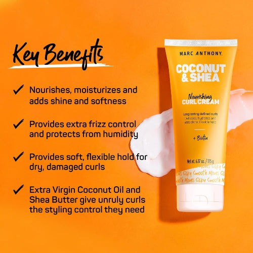CREMA COCONUT SHEA CURL CREAM 175GR - MARC ANTHONY - Adrissa Beauty - Cuidado capilar
