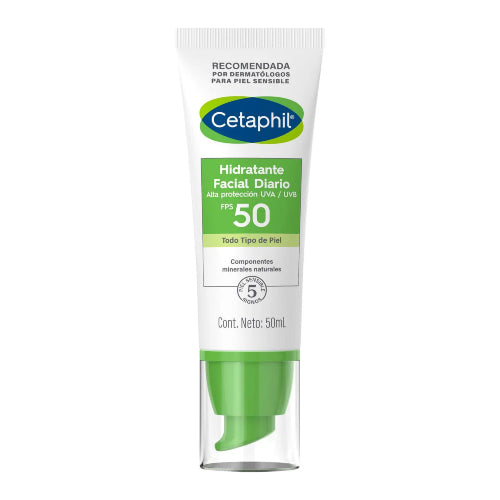 CREMA HIDRATANTE FACIAL DIARIO TODO TIPO PIEL SPF50 50ML - CETAPHIL - Adrissa Beauty - Cuidado de la piel