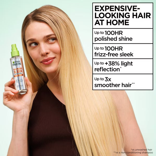 PROTECTOR TERMICO DIAMOND SLEEK ANTI FRIZZ 137ML - GARNIER - Adrissa Beauty - Cuidado capilar