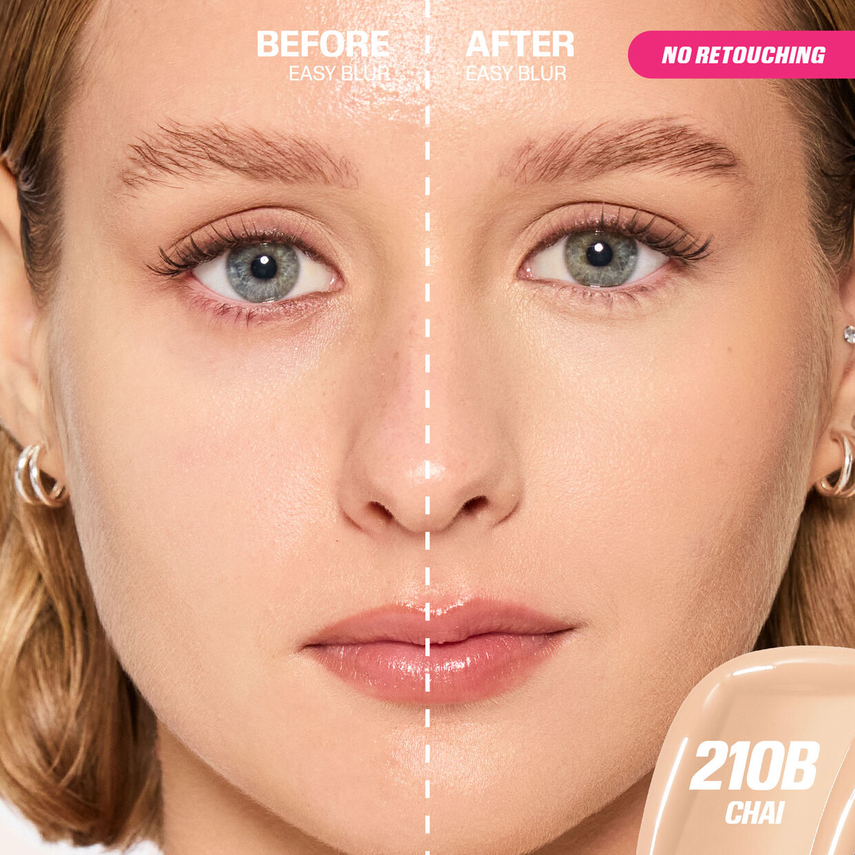 BASE EASY BLUR NATURAL AIRBRUSH CHAI 210B - HUDA BEAUTY - Adrissa Beauty - Maquillaje de rostro