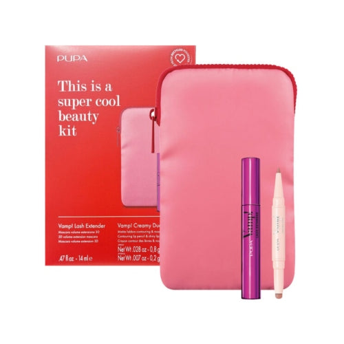 KIT BAG RECYCLED MASCARA LASH EXTENDER + LIP CREAMY DUO - PUPA MILANO - Adrissa Beauty - Maquillaje
