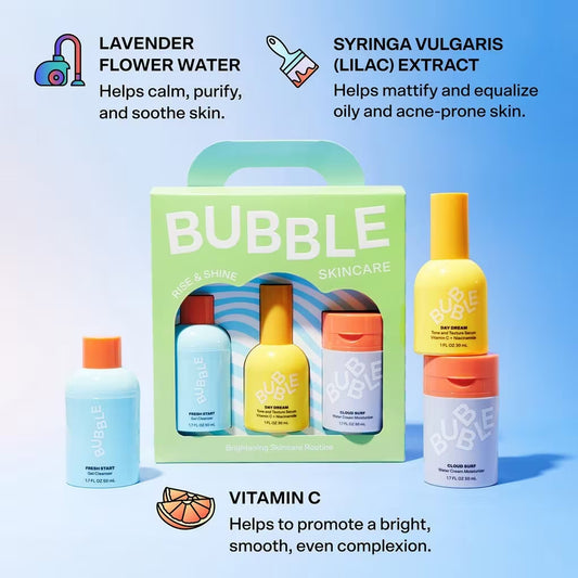 KIT RISE AND SHINE BRIGHTENING 3PZAS - BUBBLE - Adrissa Beauty - Cuidado de la piel