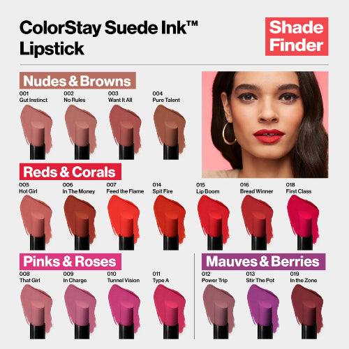 LABIAL COLORSTAY SUEDE INK 015 LIP BOOM - REVLON - Adrissa Beauty - Maquillaje
