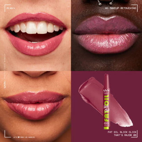 LABIAL FAT OIL SLICK CLICK 09 THATS MAJOR - NYX - Adrissa Beauty - maquillaje