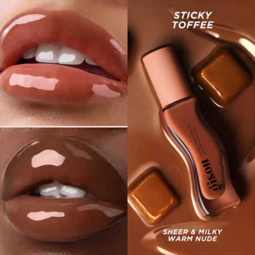 LABIAL HONEY INFUSED LIP OIL STICKY TOFFEE - GISOU - Adrissa Beauty - Maquillaje
