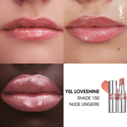 LABIAL YSL LOVESHINE 150 NUDE LINGERIE - YVES SAINT LAURENT - Adrissa Beauty - Maquillaje