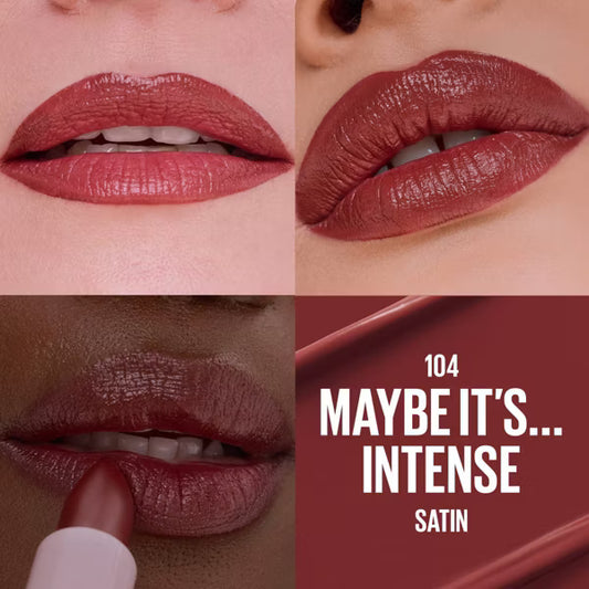 LABIAL SERUM HIDRATANTE SATINADO 104 MAYBE ITS INSANE - MAYBELLINE - Adrissa Beauty - Maquillaje