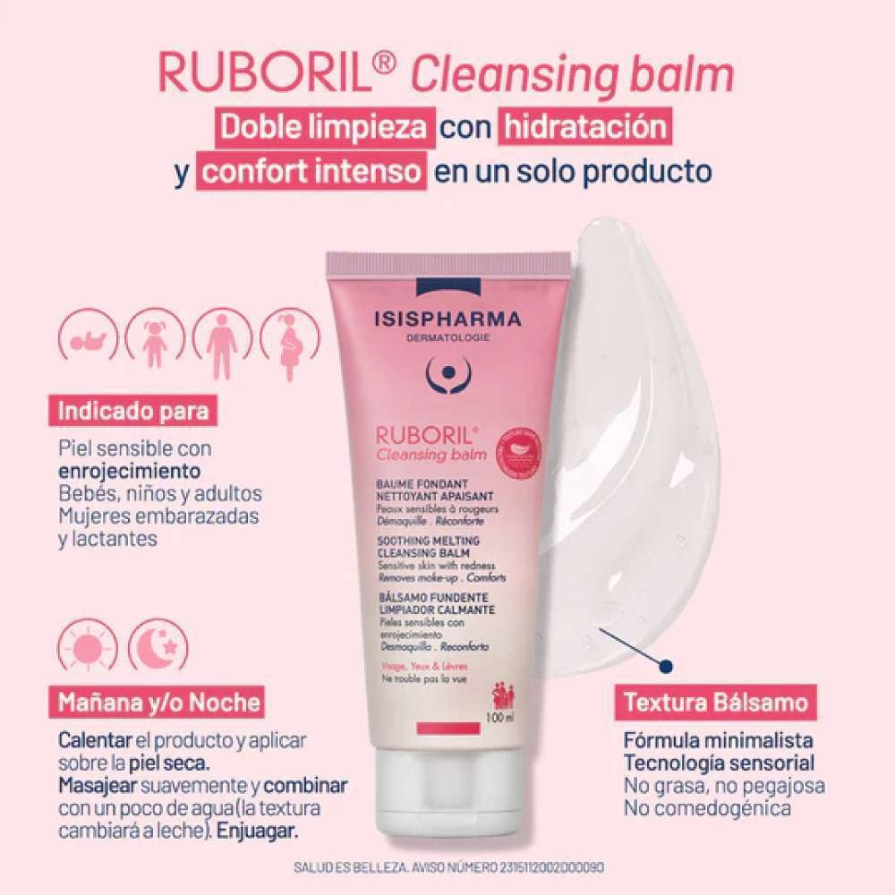 LIMPIADOR FACIAL BALSAMO RUBORIL CALMANTE 100ML - ISISPHARMA - Adrissa Beauty - Cuidado de la piel