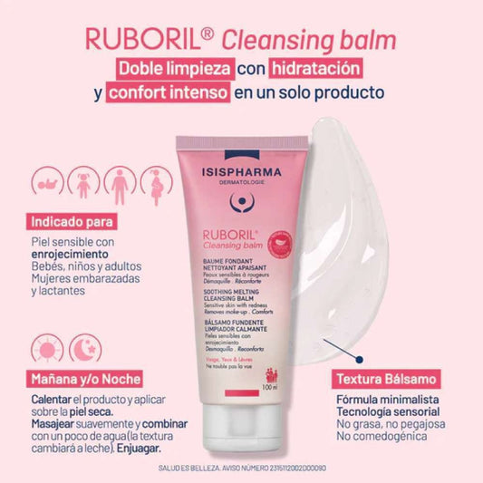 LIMPIADOR FACIAL BALSAMO RUBORIL CALMANTE 100ML - ISISPHARMA - Adrissa Beauty - Cuidado de la piel