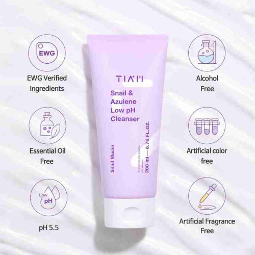 LIMPIADOR FACIAL CARACOL & AZULENE LOW PH 200ML - TIAM - Adrissa Beauty - Cuidado de la piel