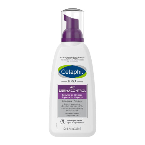 LIMPIADOR FACIAL ESPUMA AC DERMACONTROL 236ML - CETAPHIL - Adrissa Beauty - Cuidado de la piel