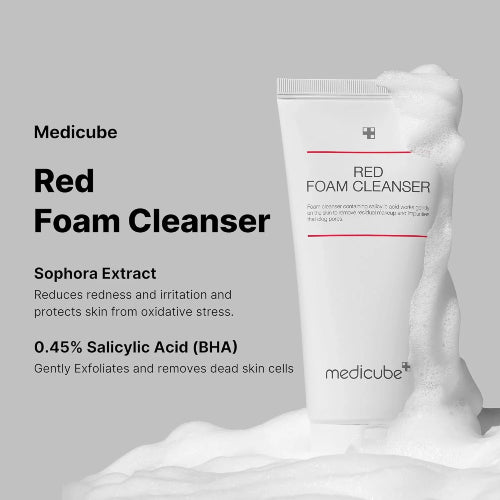 LIMPIADOR FACIAL RED FOAM CLEANSER 120ML - MEDICUBE - Adrissa Beauty - Cuidado de la piel