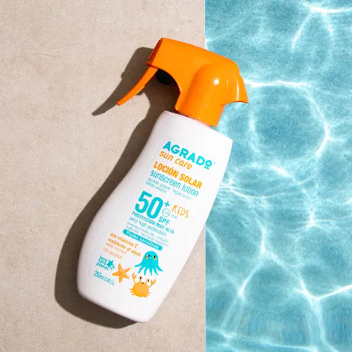 LOCION SOLAR KIDS PIEL SENSIBLE SPF50+ 250ML - AGRADO - Adrissa Beauty - Cuidado de la piel