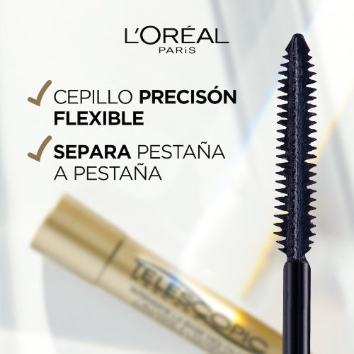 MASCARA TELESCOPIC BLACK BROWN - LOREAL - Adrissa Beauty - Maquillaje