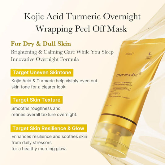 MASCARILLA KOJIC ACID TURMERIC NIGHT WRAPPING 75ML - MEDICUBE - Adrissa Beauty - Cuidado de la piel