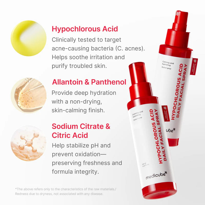SPRAY FACIAL HYPOCHLOROUS ACID 125ML - MEDICUBE - Adrissa Beauty - Cuidado de la piel