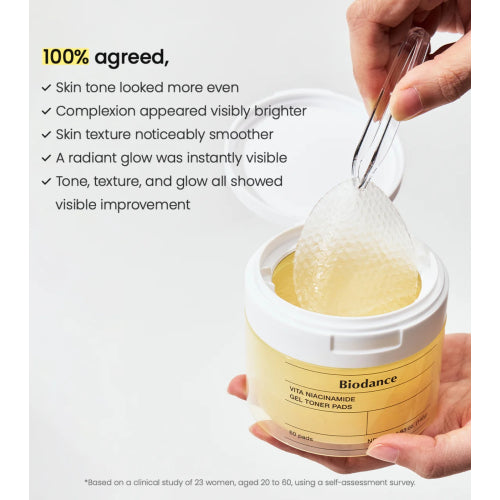 PADS VITA NIACINAMIDE TONER 60PZAS - BIODANCE - Adrissa Beauty - Cuidado de la piel