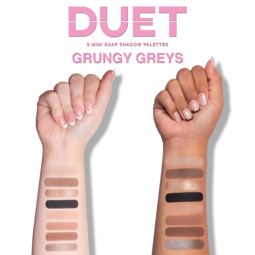 PALETA SOMBRAS MINI DUET GRUNGY GREYS - BEAUTY CREATIONS - Adrissa Beauty - Maquillaje
