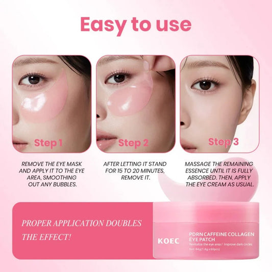 PARCHES OJOS PDRN PINK CAFFEINE COLLAGEN 60PZAS - MEDICUBE - Adrissa Beauty - Cuidado de la piel