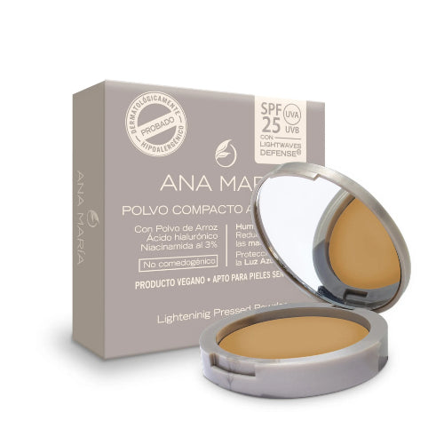 POLVO COMPACTO ACLARANTE SPF20 MOCA - ANA MARIA - Adrissa Beauty - Maquillaje