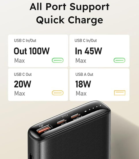 POWER BANK CHARMAST 20000MAH NEGRO - CHARMAST - Adrissa Beauty - Electrónica