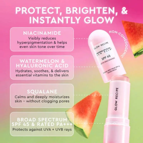 PROTECTOR SOLAR BARRA GLOW DEW NIACINAMIDE SPF45 - GLOW RECIPE - Adrissa Beauty - Cuidado de la piel