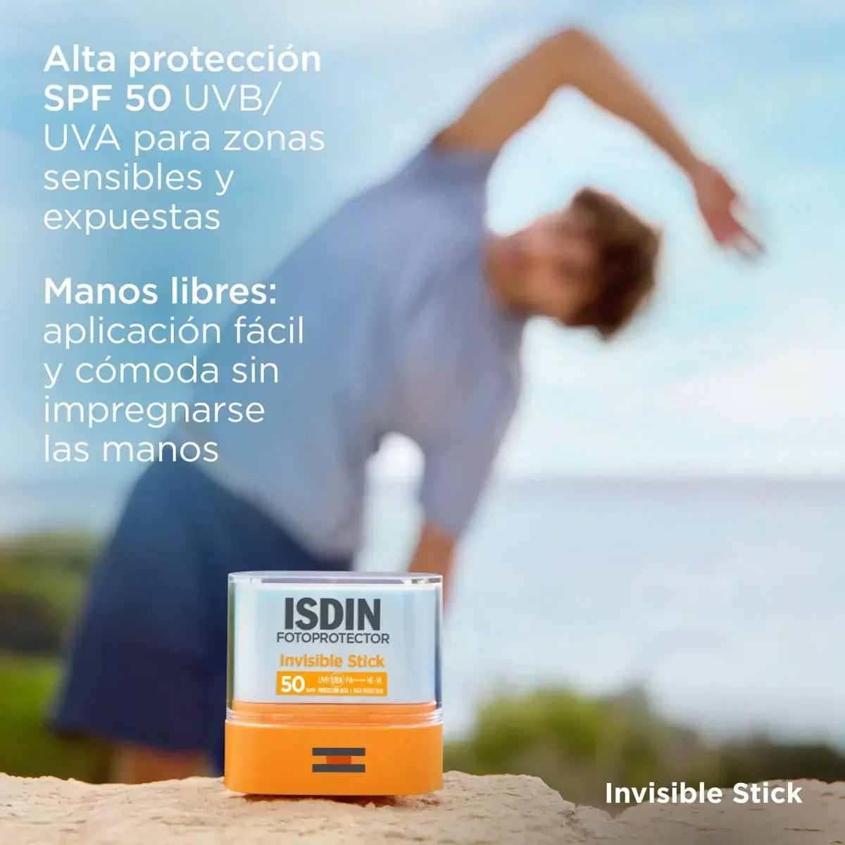 PROTECTOR SOLAR BARRA INVISIBLE SPF50 10GR - ISDIN - Adrissa Beauty - Cuidado de la piel