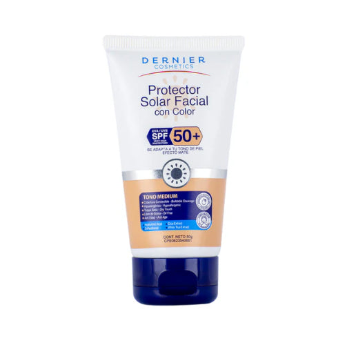 PROTECTOR SOLAR C/COLOR SPF50 MEDIUM 50GR - DERNIER - Adrissa Beauty - Cuidado de la piel