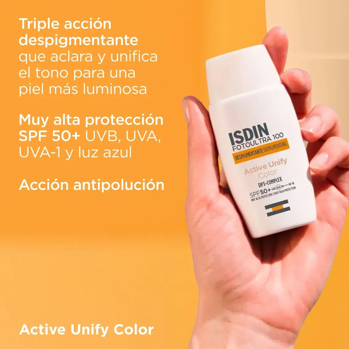 PROTECTOR SOLAR FOTOULTRA 100 ACTIVE UNIFY COLOR SPF50 50ML - ISDIN - Adrissa Beauty - Cuidado de la piel