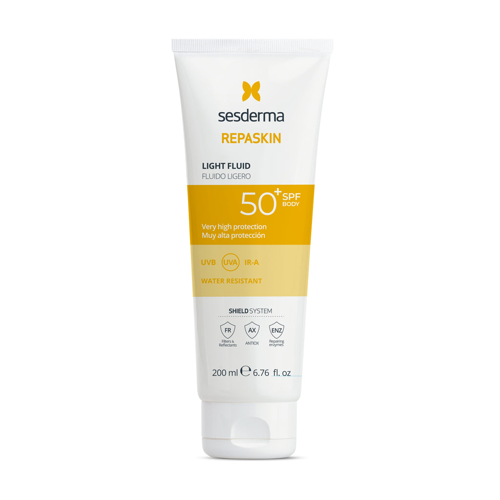 PROTECTOR SOLAR REPASKIN LIGHT FLUID CORPORAL SPF50 200ML - SESDERMA - Adrissa Beauty - Cuidado de la piel