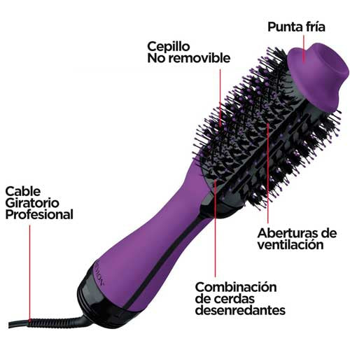 SECADOR CEPILLO REVLON PURPLE - REVLON - Adrissa Beauty - Electrónica