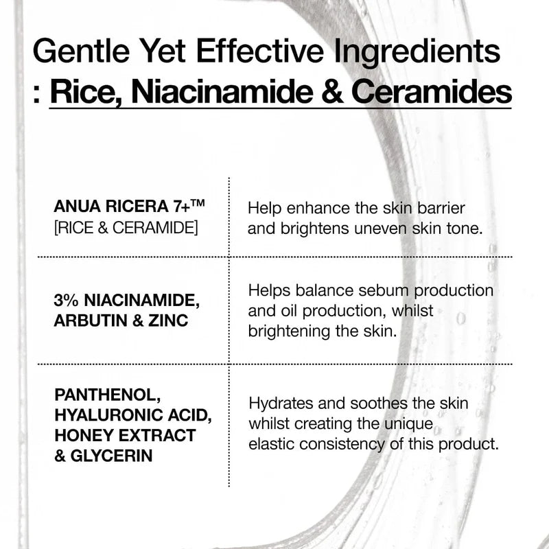 SERUM RICE 7 CERAMIDE HYDRATING BARRIER 50ML - ANUA - Adrissa Beauty - Cuidado de la piel