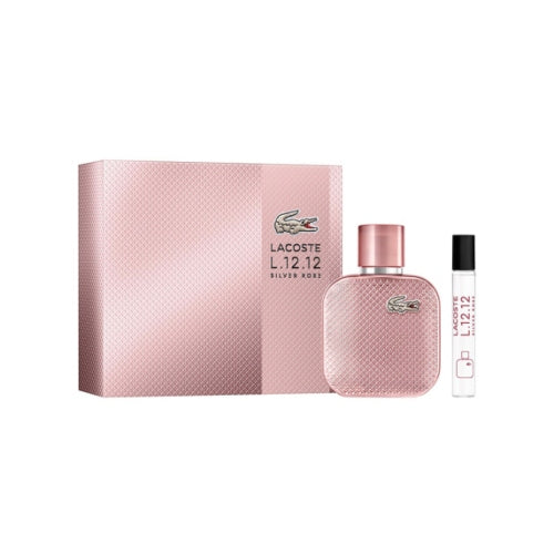 SET LACOSTE SILVER ROSE L12.12 EDP 50ML 2PZAS D