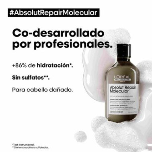 SHAMPOO ABSOLUT REPAIR MOLECULAR 1500ML - LOREAL PROFESSIONNEL - Adrissa Beauty - Cuidado capilar