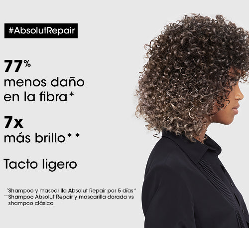 SHAMPOO ABSOLUT REPAIR PROTEIN GOLD QUINOA 300ML - LOREAL PROFESSIONNEL - Adrissa Beauty - Cuidado capilar