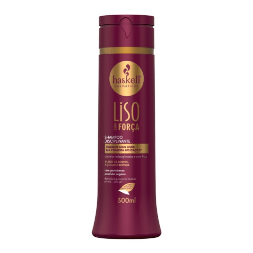 SHAMPOO DISCIPLINANTE LISO COM FORCA 300ML - HASKELL - Adrissa Beauty -