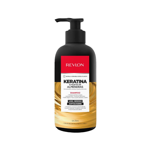 SHAMPOO KERATINA Y ACEITE DE ALMENDRAS 700ML - REVLON - Adrissa Beauty - Cuidado capilar