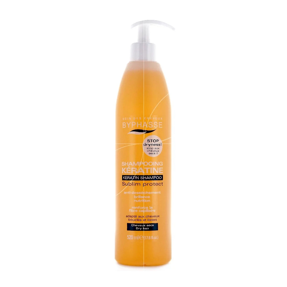 SHAMPOO KERATINE CABELLO SECO 520ML - BYPHASSE - Adrissa Beauty -