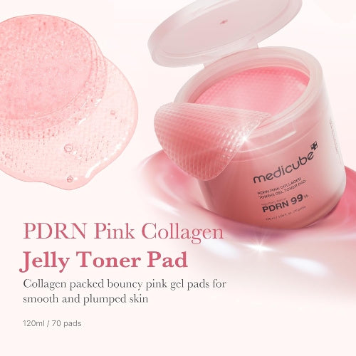 TONICO PDRN PINK COLLAGEN TONING GEL 70PADS - MEDICUBE - Adrissa Beauty - Cuidado de la piel