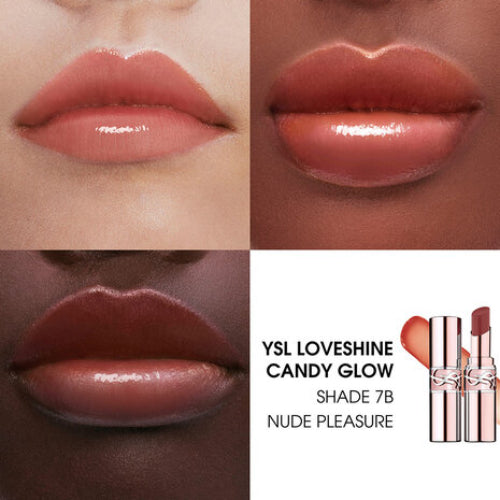 LABIAL YSL LOVESHINE CANDY GLOW 7B NUDE PLEASURE - YVES SAINT LAURENT - Adrissa Beauty - Maquillaje