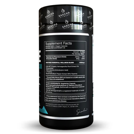 RESTORE 120CAP - SASCHA FITNESS - Adrissa Beauty - Vitaminas y complementos